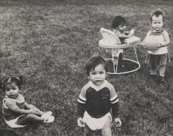 black and white photograph of children