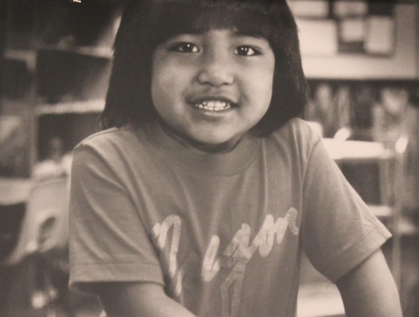 black and white photograph of a child