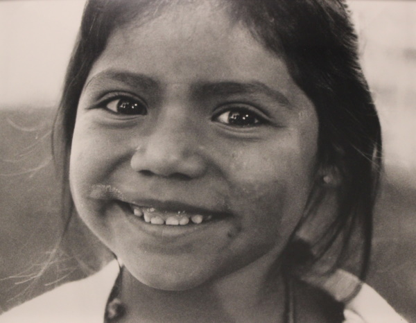 black and white photograph of a child
